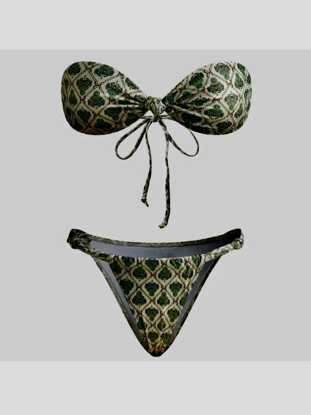 23-NWT Commense Print Strapless Bikini Set S